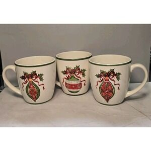 Traditions Christopher Radko Holiday Celebration Mugs Set Of Three Ceramic...